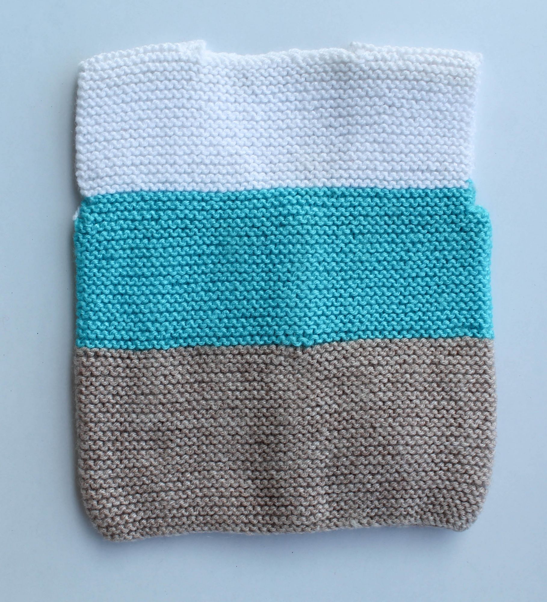 Front Openable Blue & White With Colour Teddy Face Woolen Vest