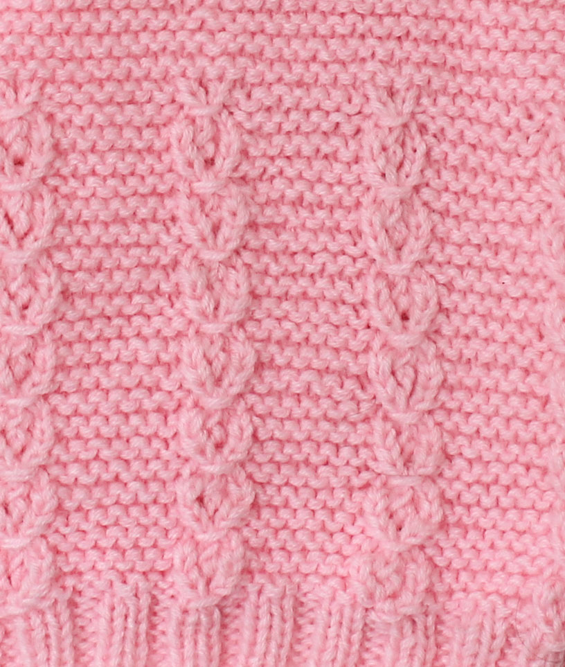 Pink Woolen Vest With Side Bottoned
