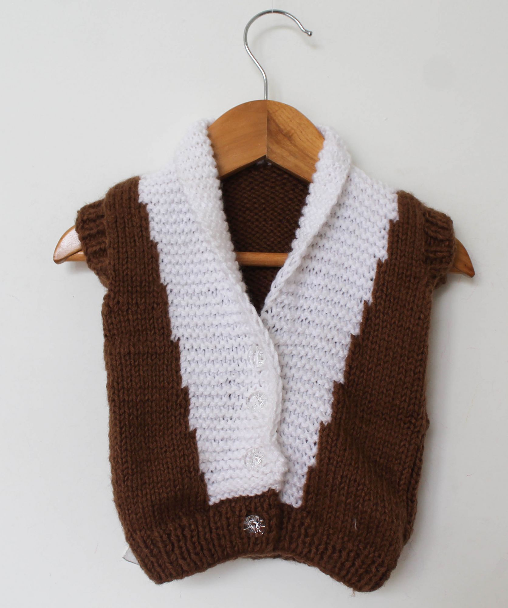 Dual Colour Woolen Front Openable Vest