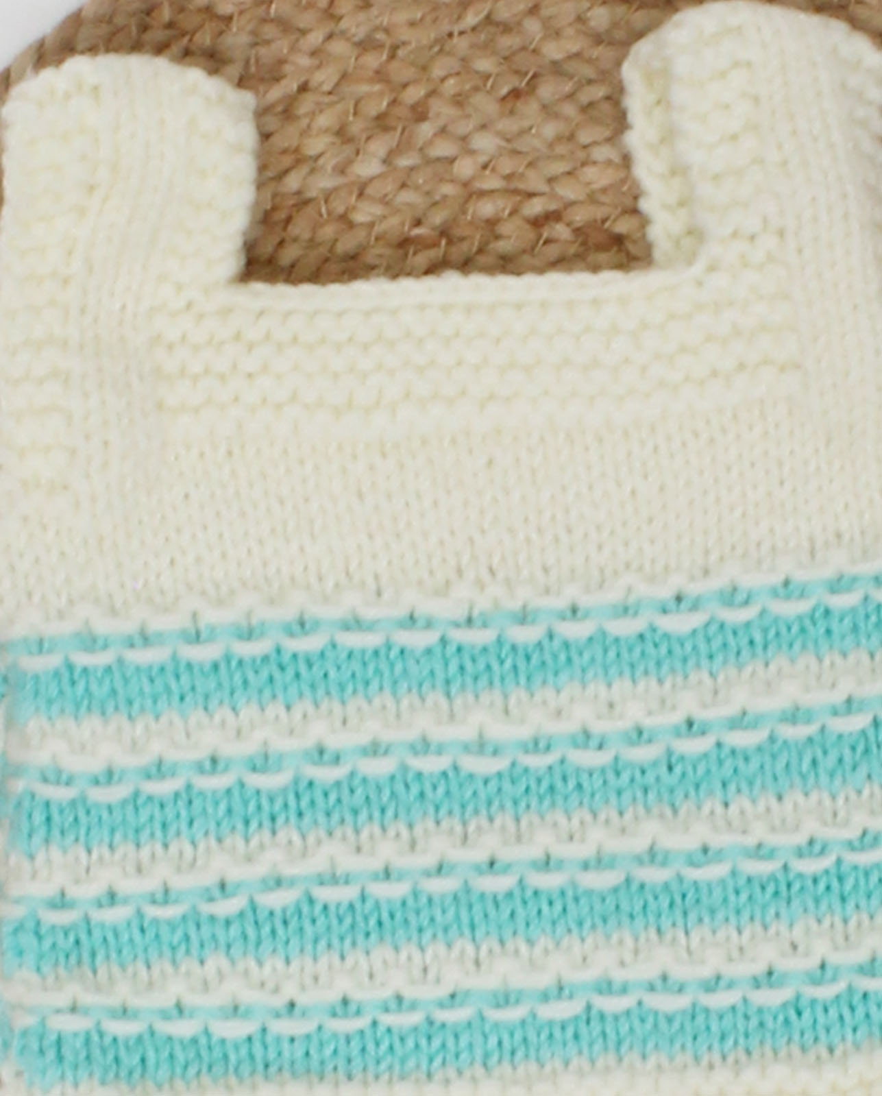 Woonie Handmade Sleeveless Striped Knitted Vest-Green
