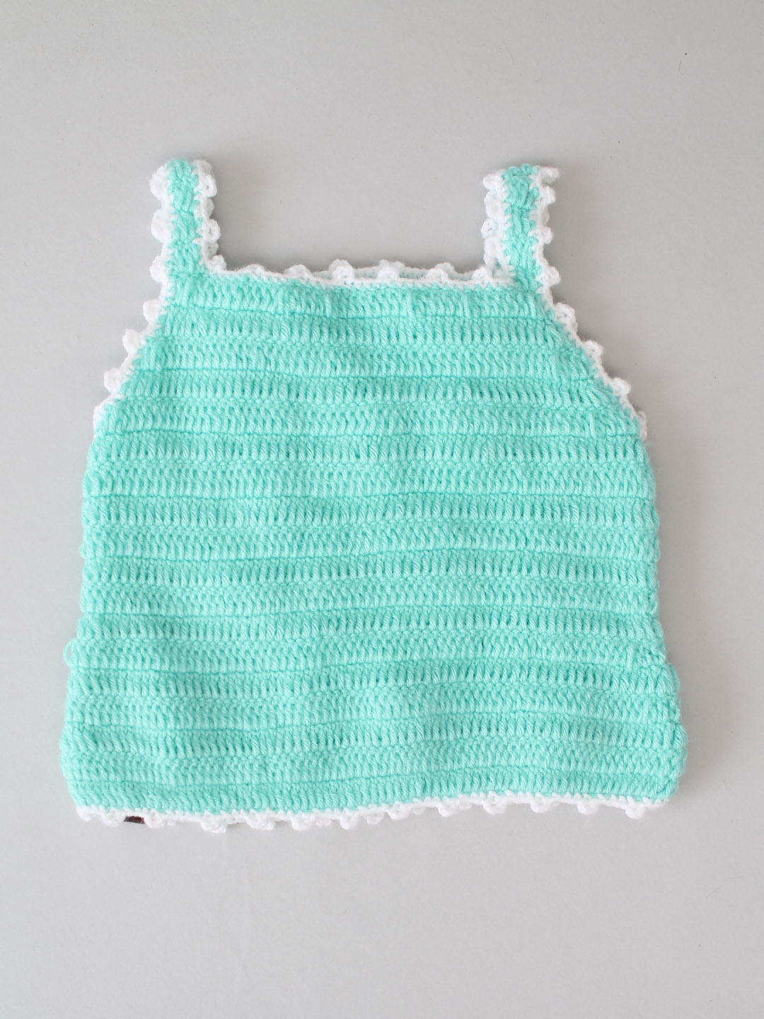 Floral Embroidery Crochet Toddler Vest for Winters - Sea Green
