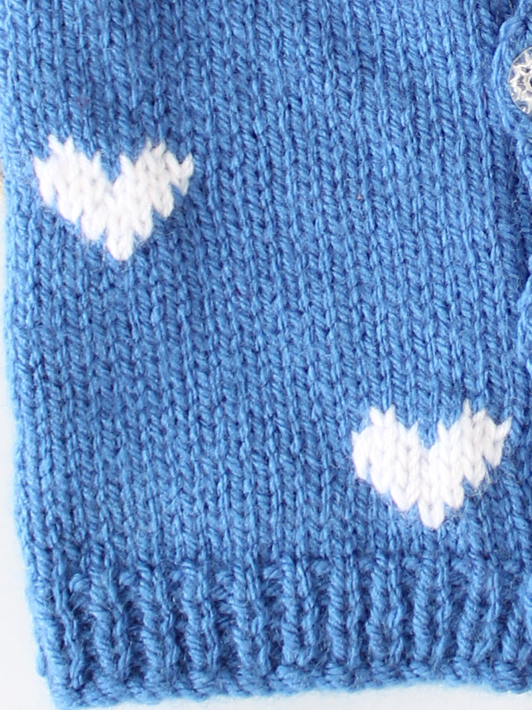 Handmade Vest with Heart Detailing for Newborn - Blue