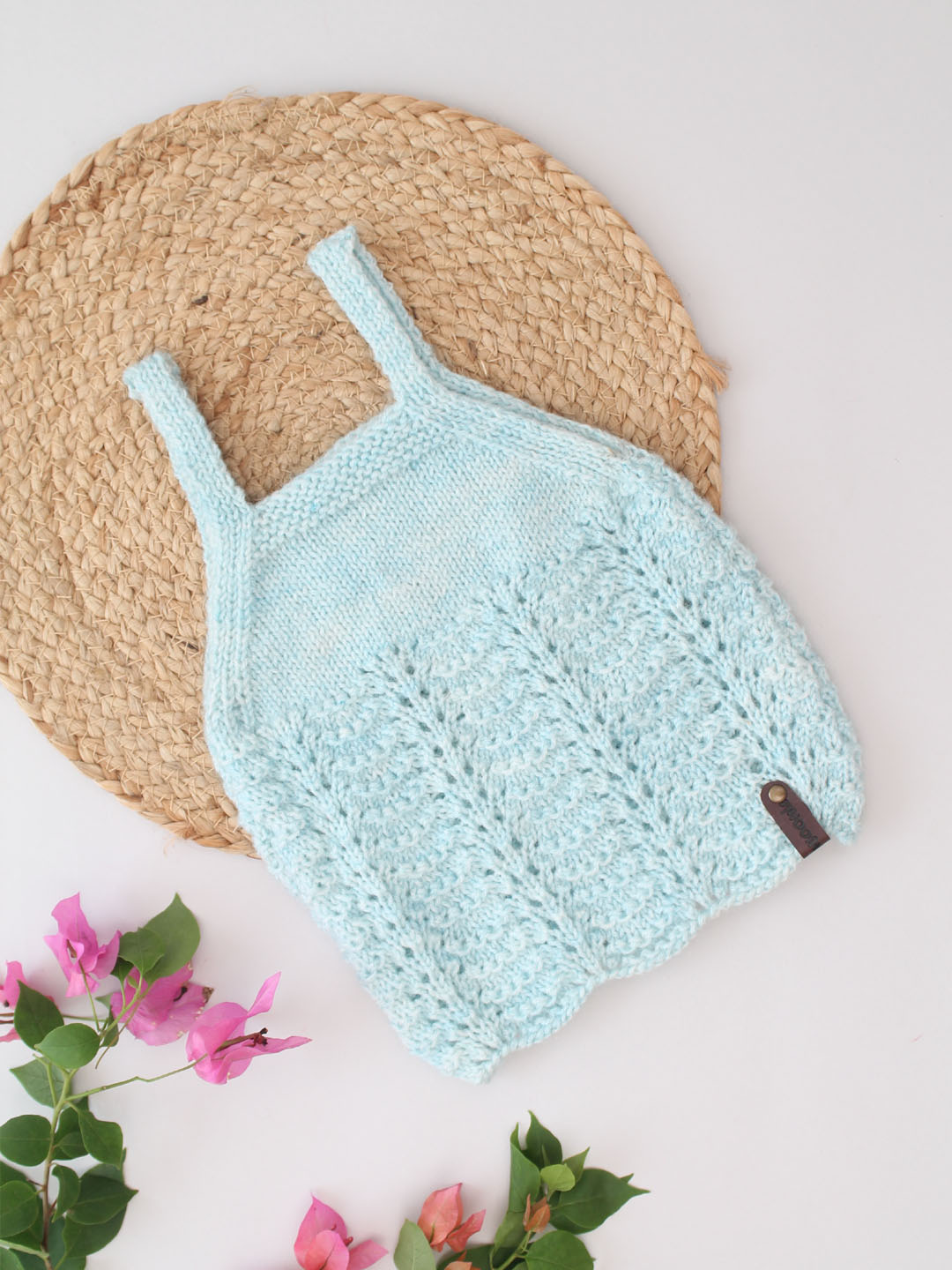 Woonie Handknitted Strappy Vest - Green