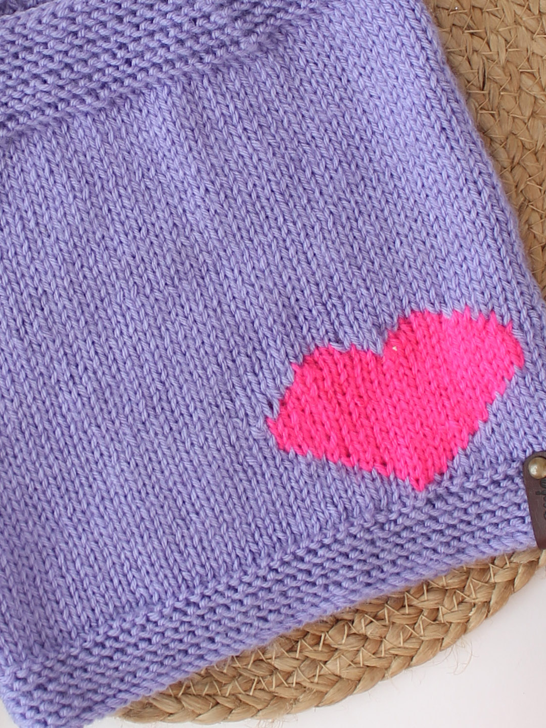 Woonie Knitted Heart Baby Vest - Lavender