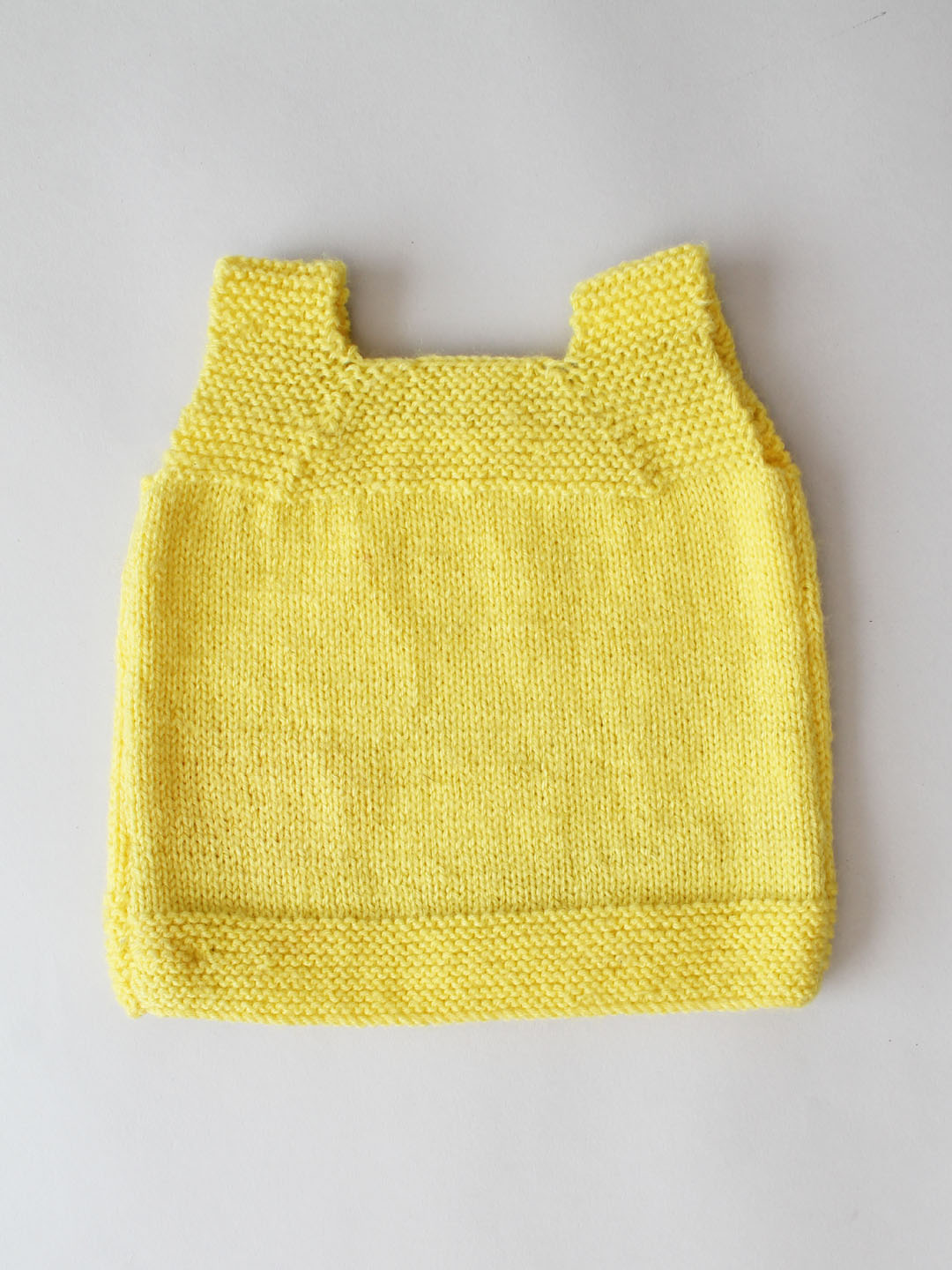 Woonie Knitted Heart Baby Vest - Yellow