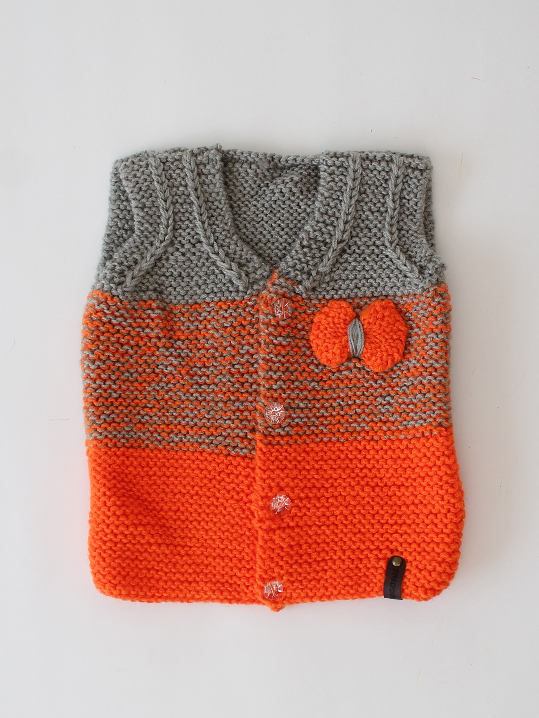 Woonie Sleeveless Knitted Bow Detailed Vest - Multi-Color