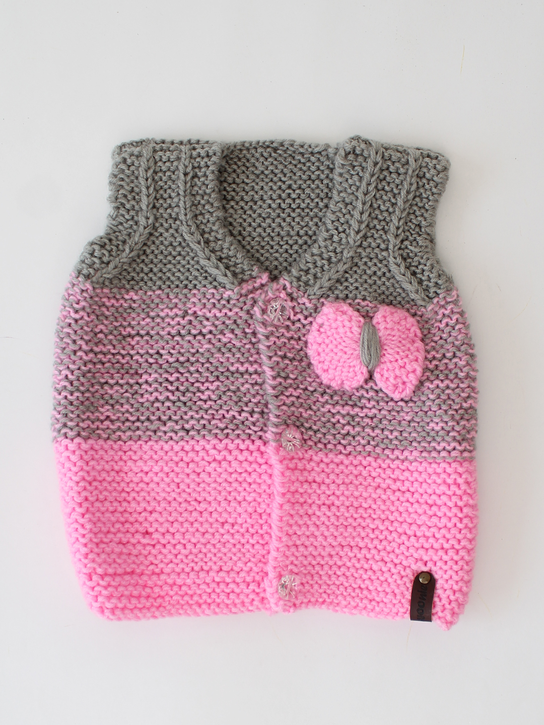 Woonie Sleeveless Knitted Bow Detailed Vest - Multi-Color