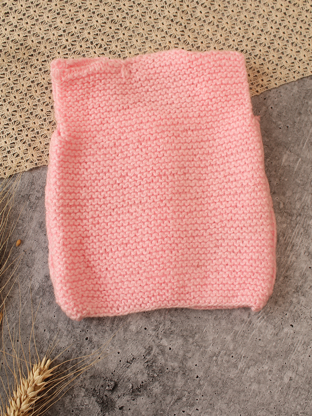 Woonie Handknitted Color Block Vest - Peach