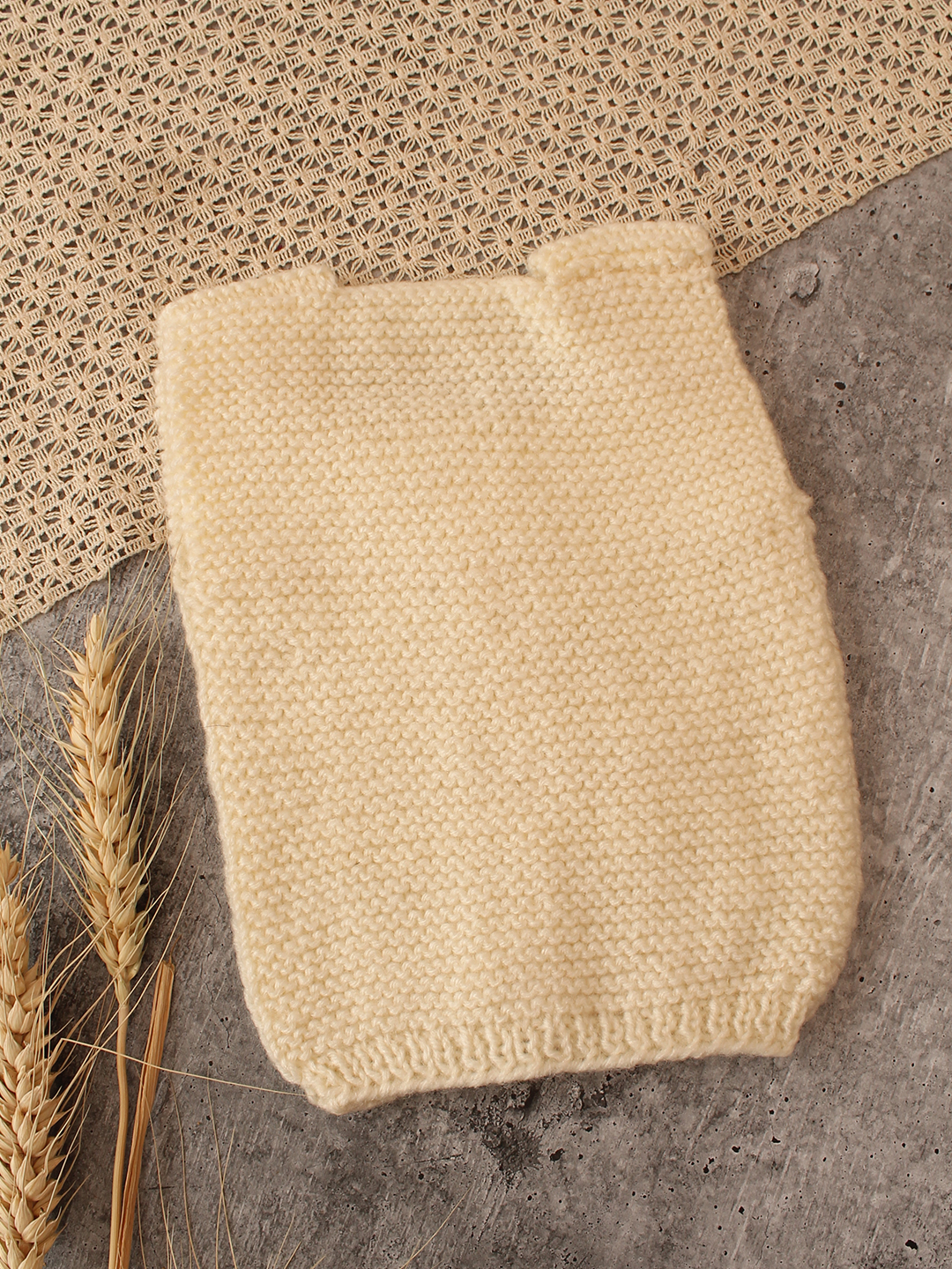 Woonie Handknitted Cable Detail Vest - Yellow