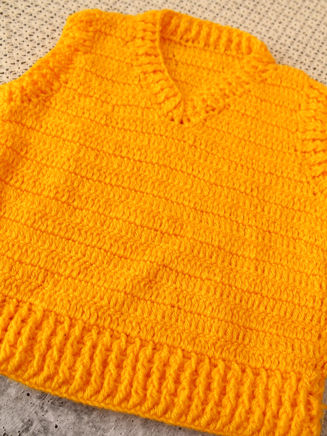 Woonie Crochet Sweater Vest - Orange