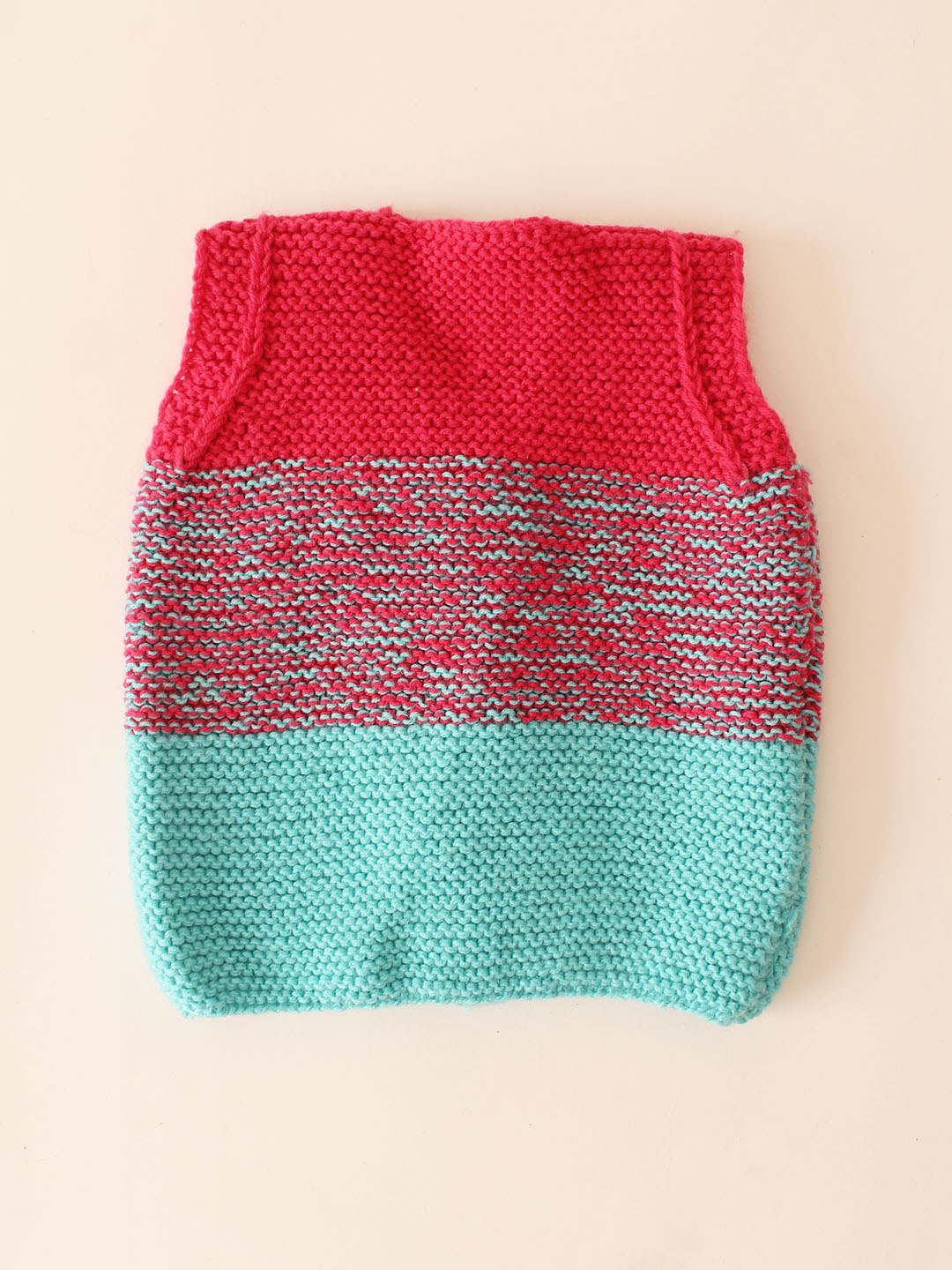 Woonie Handknitted Bow Applique Sweater Vest - Blue