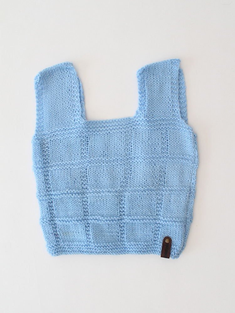 Image of Woonie Handknitted Sleeveless Strapy Vest - Sky Blue