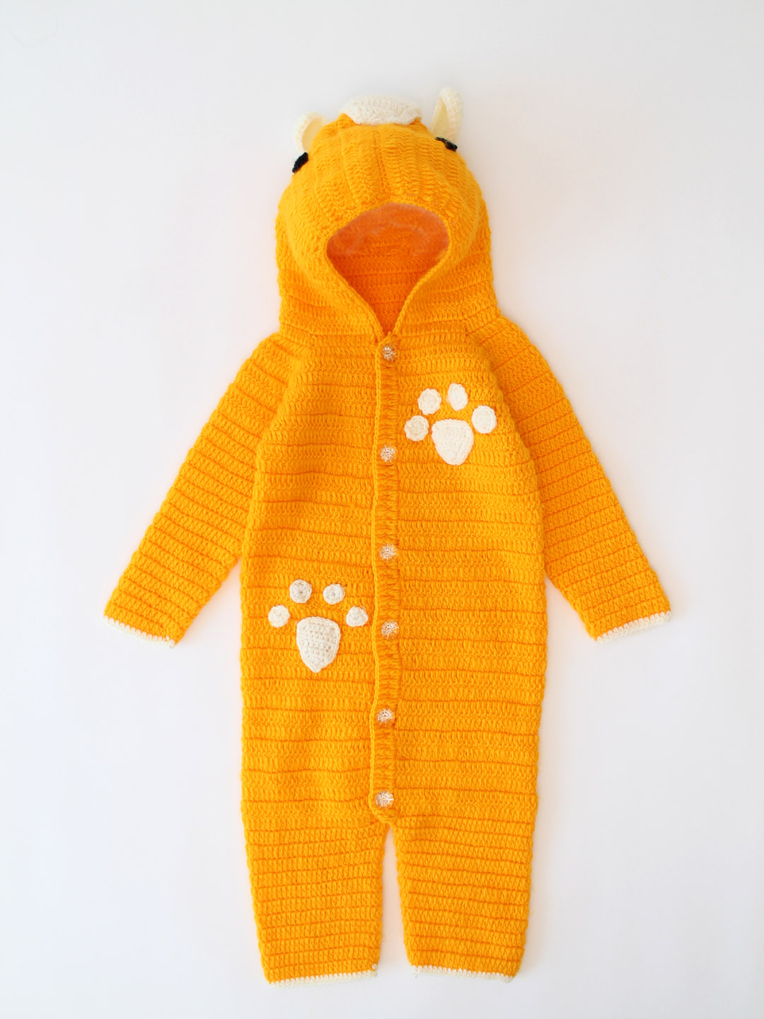 Dog Jumpsuit for Newborn with Hood - Yellow