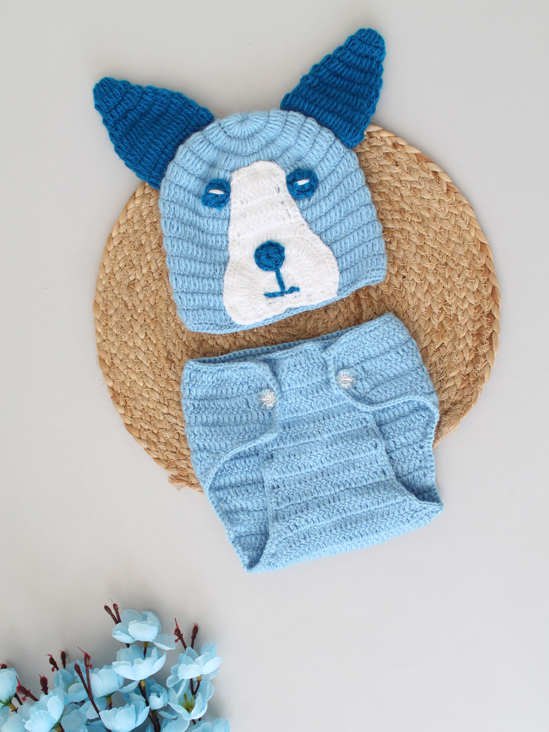 Dog Photo Props for Newborn - Blue Animal Photo Props