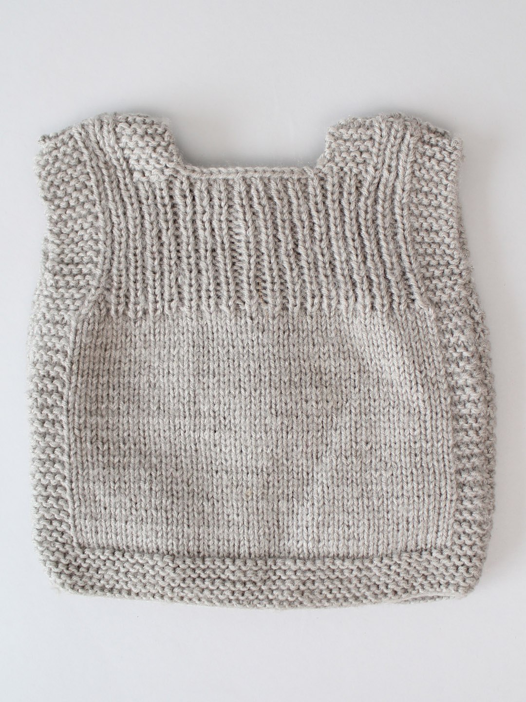 Hand Knitted Infant Thermal Wear with Floral Embroidery - Grey