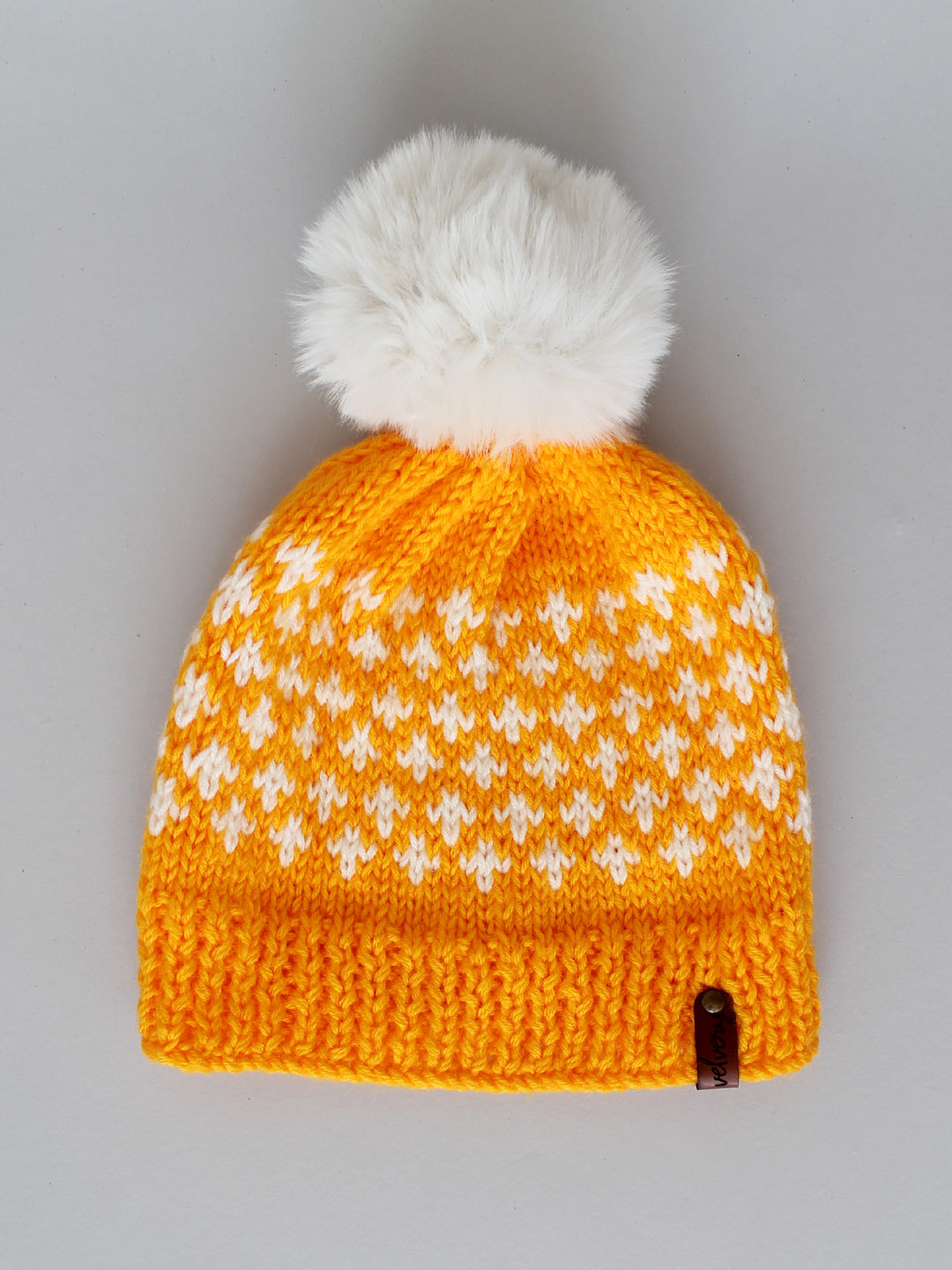 Fair Isle Beanie Hats for Women - Yellow