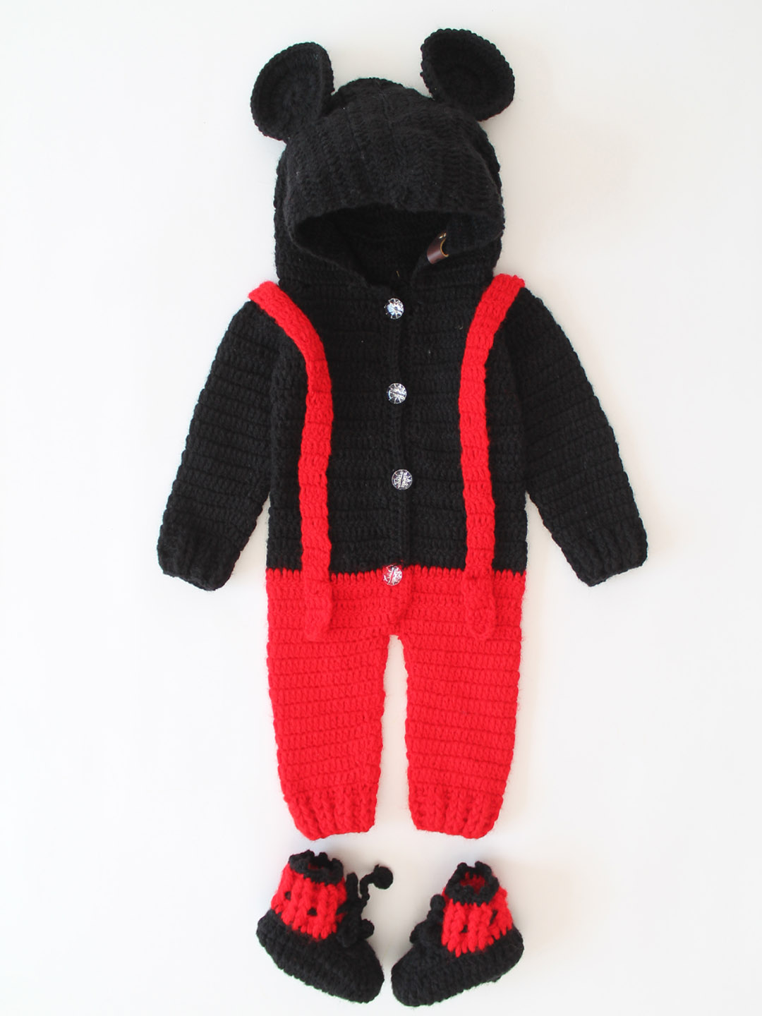 Fancy Jumpsuit with Hood Gallace and Boots - Red and Black