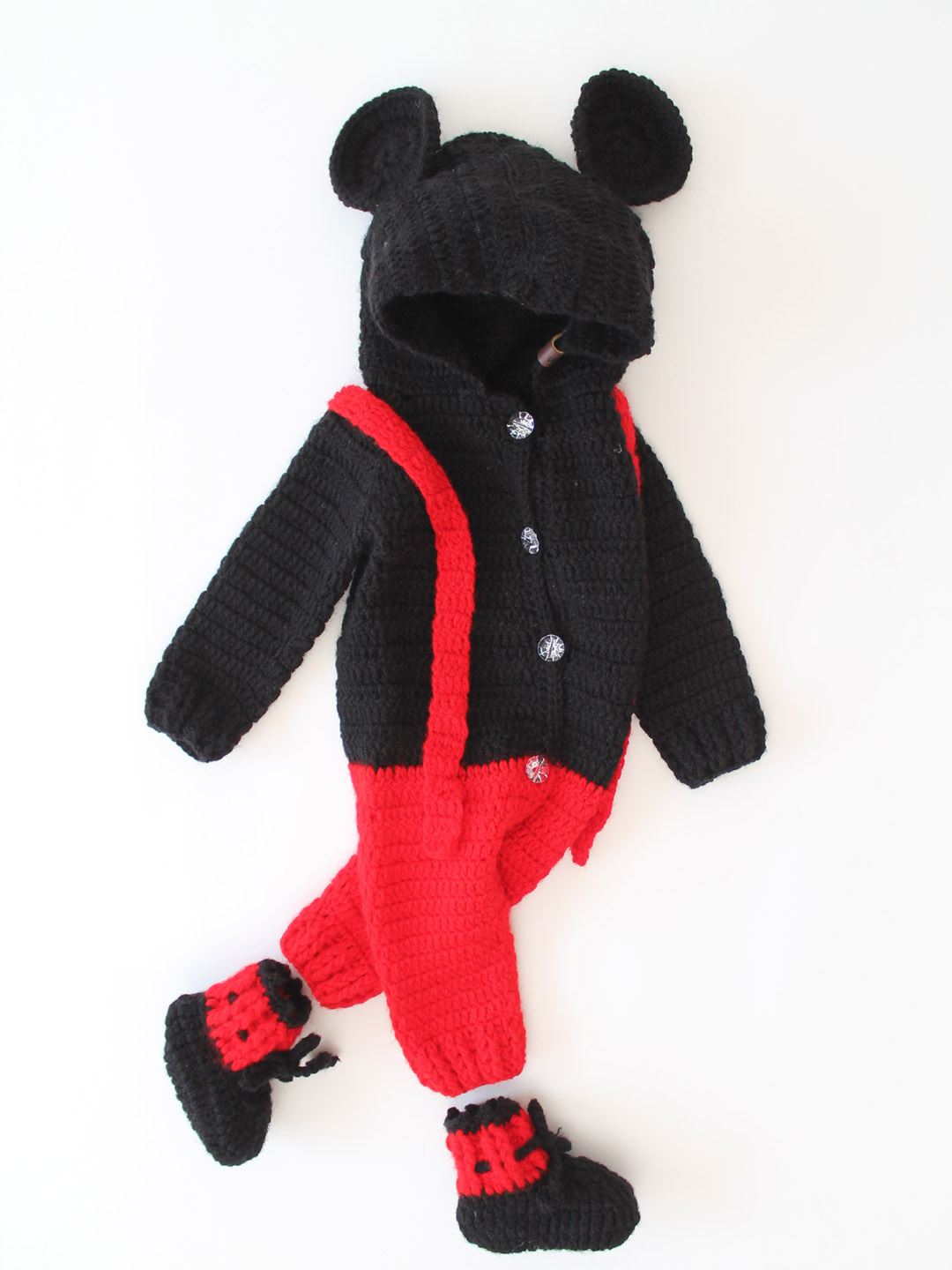 Fancy Jumpsuit with Hood Gallace and Boots - Red and Black
