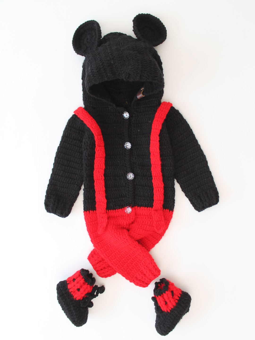 Fancy Jumpsuit with Hood Gallace and Boots - Red and Black