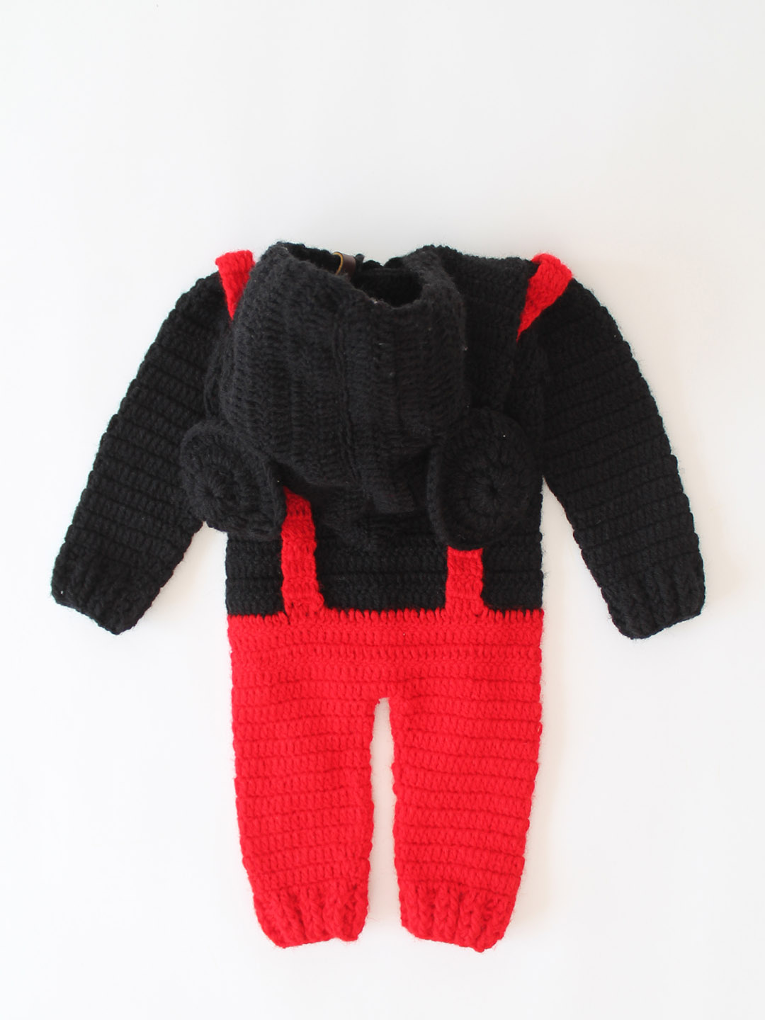 Fancy Jumpsuit with Hood Gallace and Boots - Red and Black