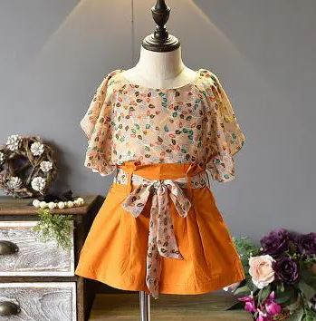 Floral Georgette Top with Yellow Short
