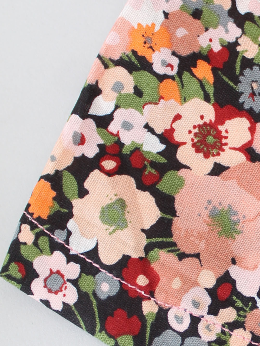 Floral Printed Back Button Closure Top & Shorts Set - Brown