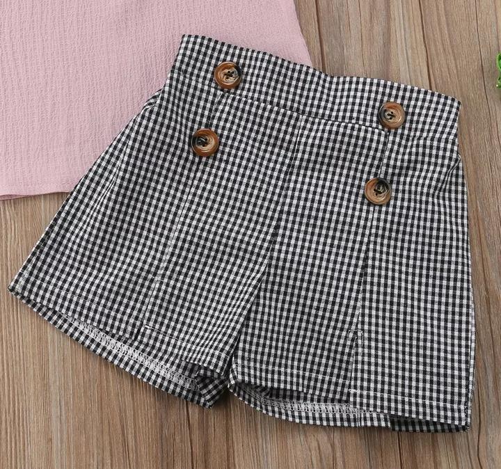 Frill Neck with Checked Bottom