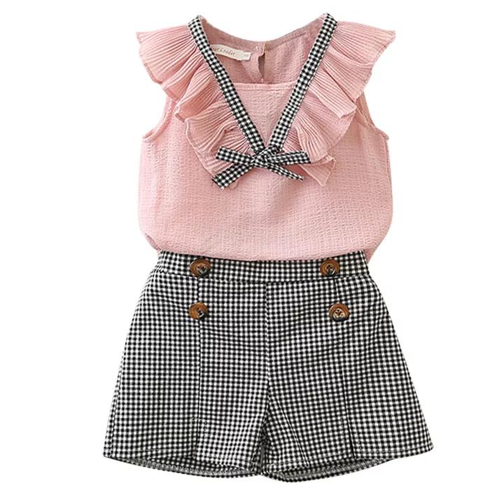 Frill Neck with Checked Bottom