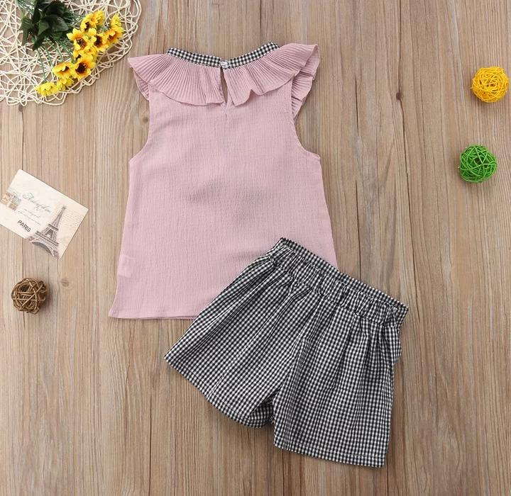 Frill Neck with Checked Bottom