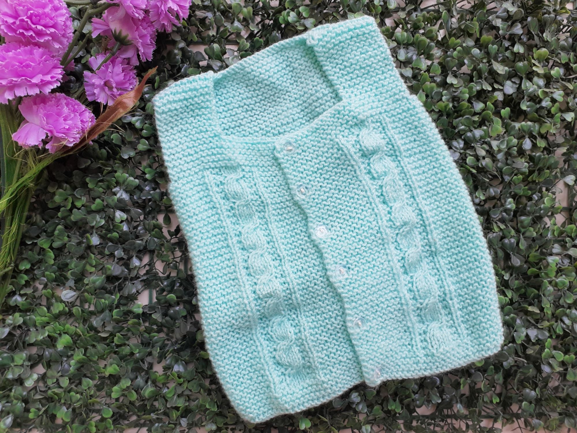 Front Openable Green Woolen Vest
