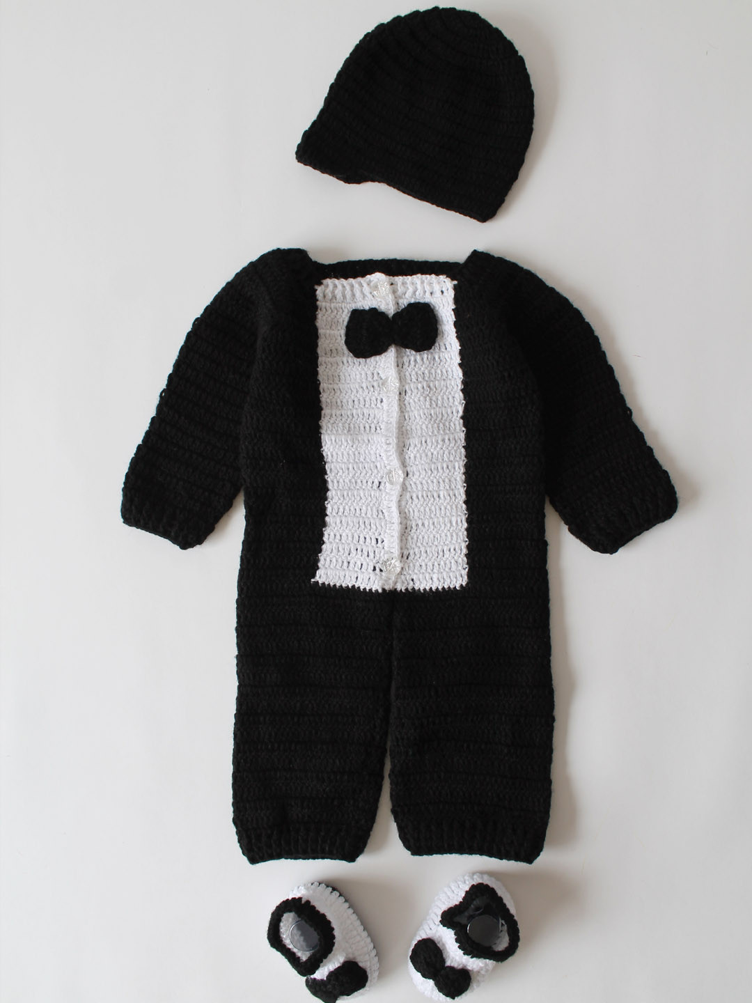 Full Sleeves Colour Blocked & Bow Detailed Crochet Jumpsuit Set