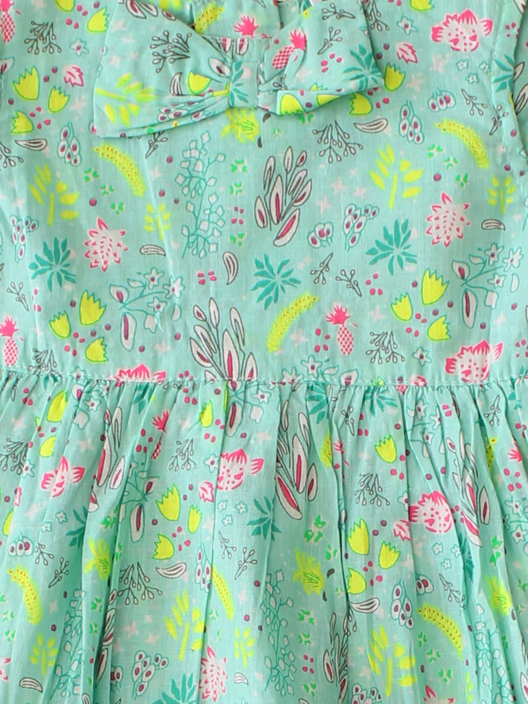 Woonie Floral Printed Summer Dress - Green
