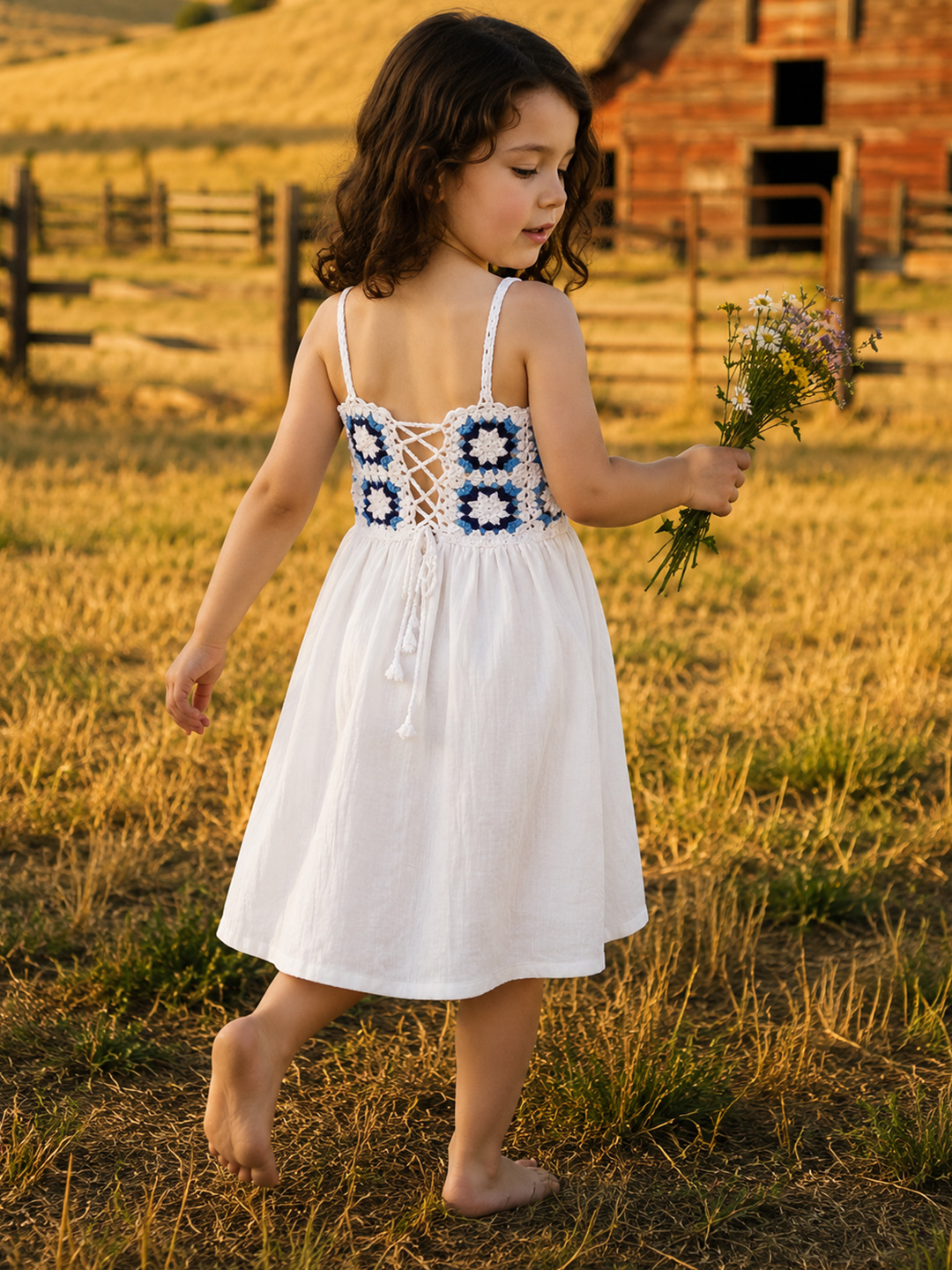 Woonie Crochet Detailed Dress - White