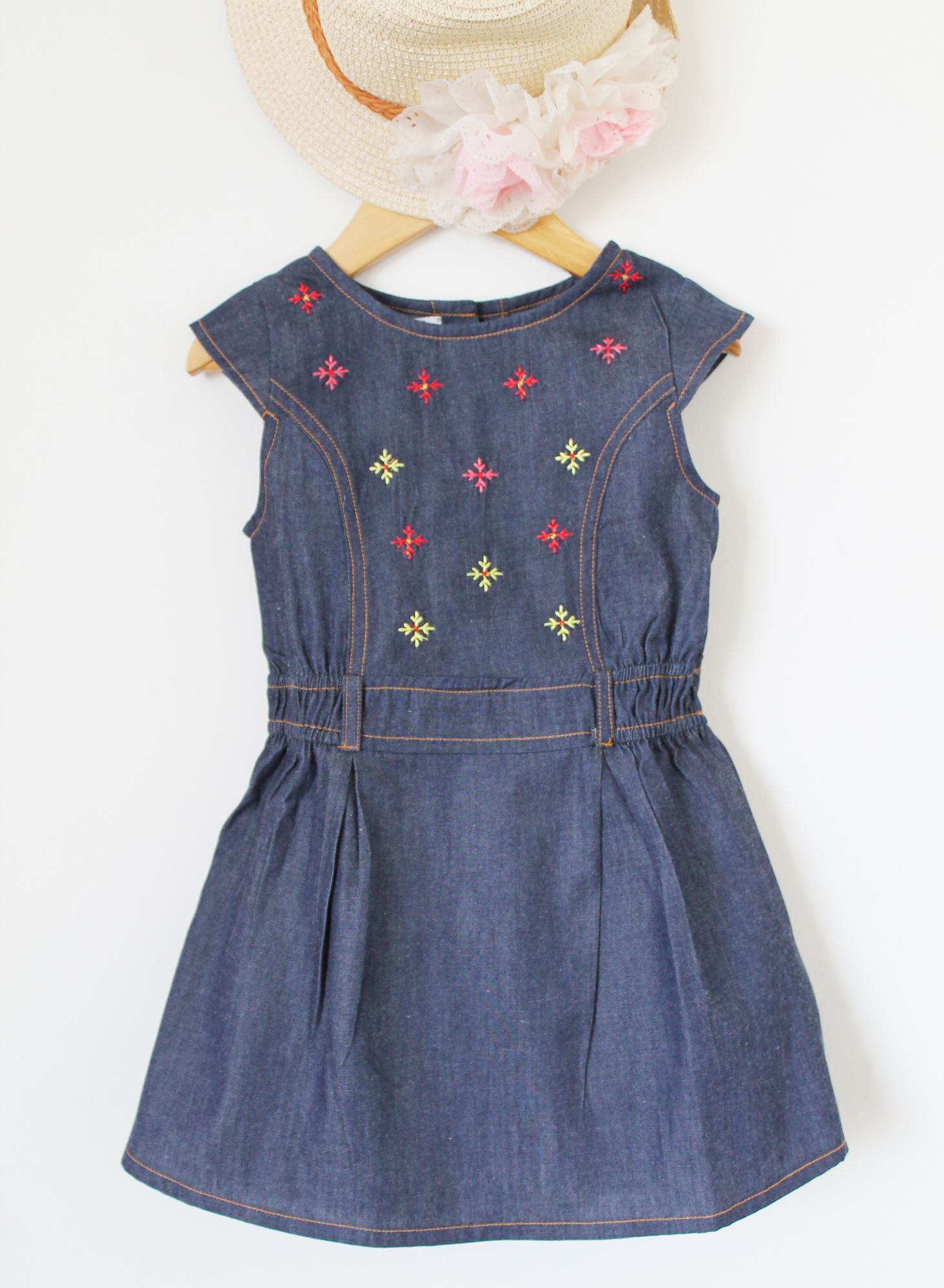 Denim Embroidered Frock