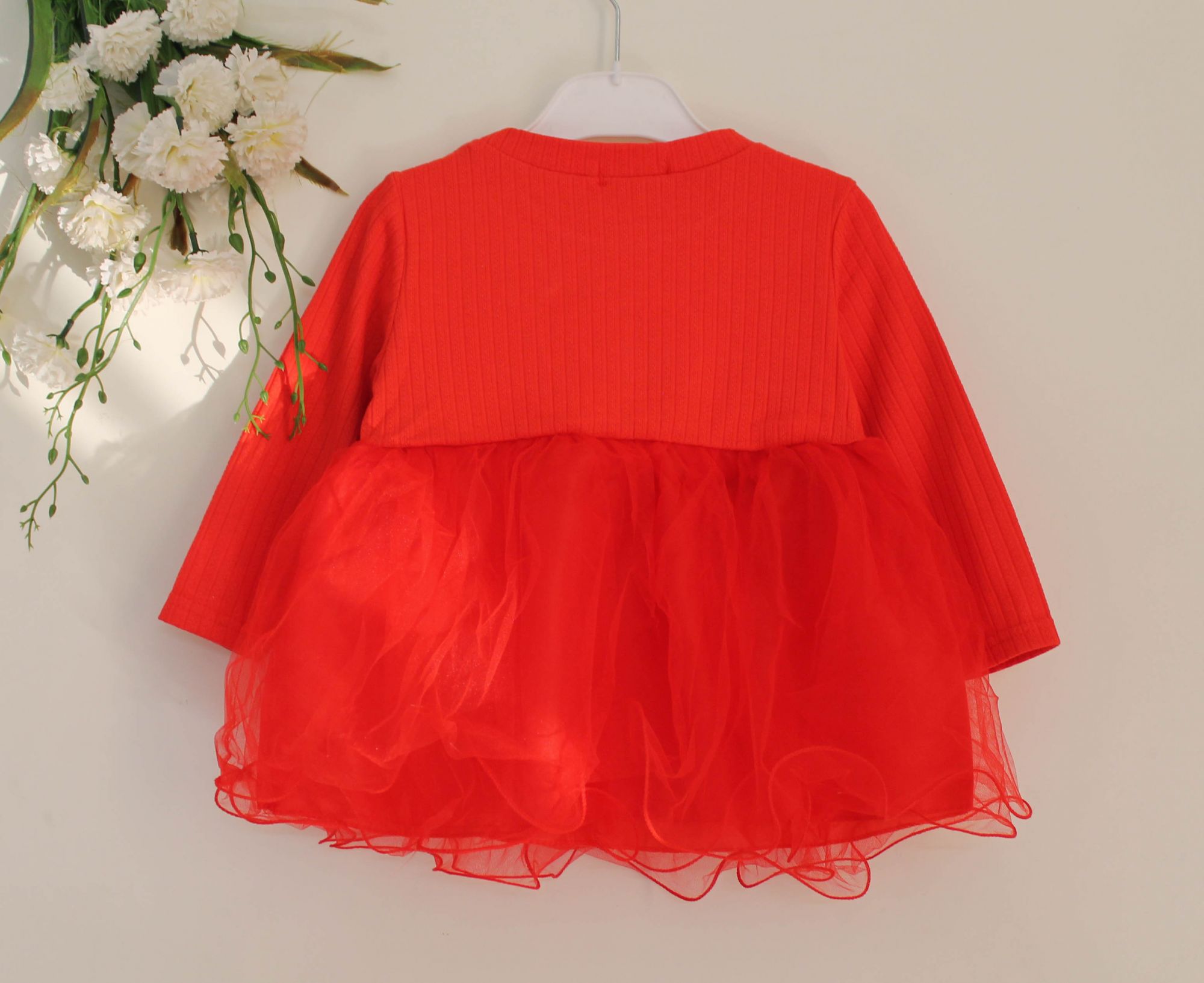 Woonie Full Sleeves Heart Design-Red