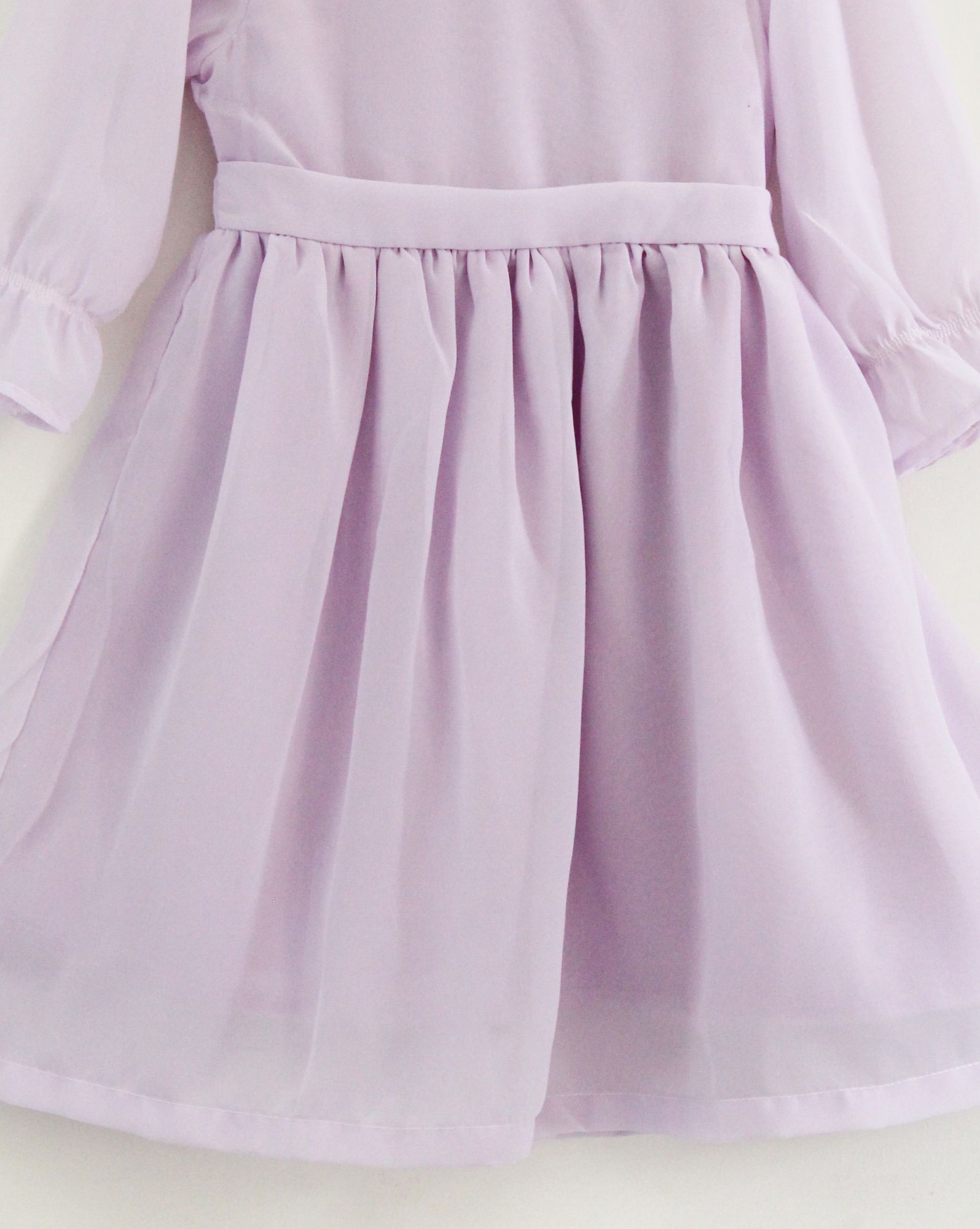 Woonie Three Fourth Sleeves Solid Color Dress - Purple