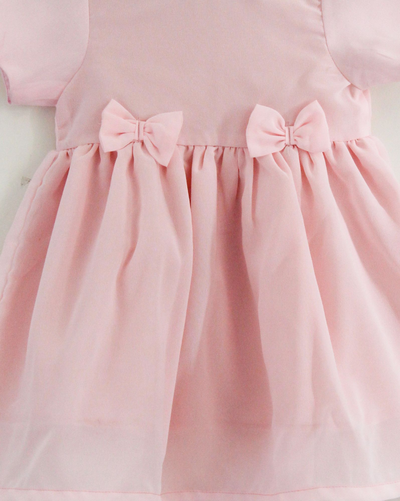 Woonie Cap Sleeves Solid Color Dress - Pink
