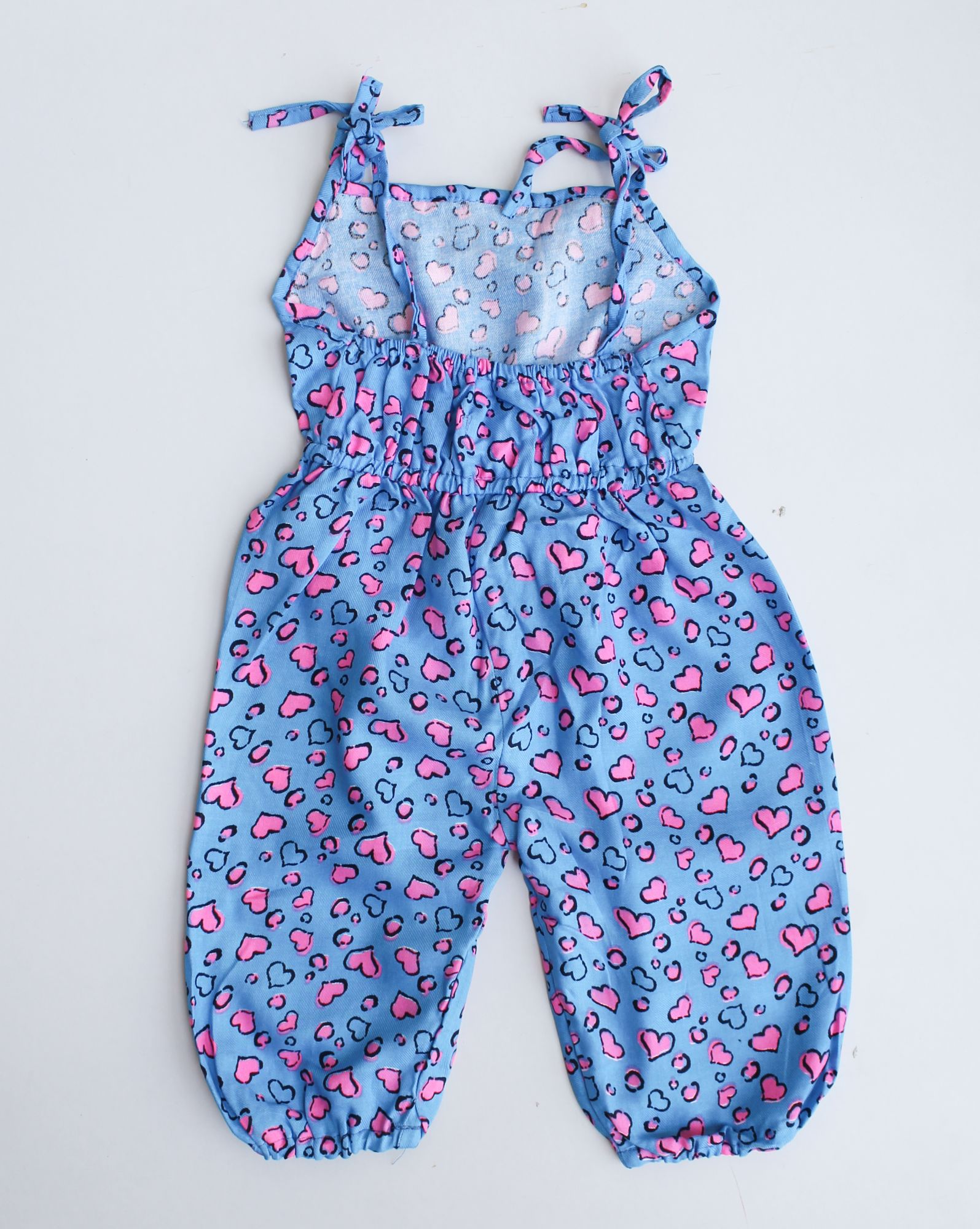 Woonie Sleeveless Heart Print Jumpsuit - Blue