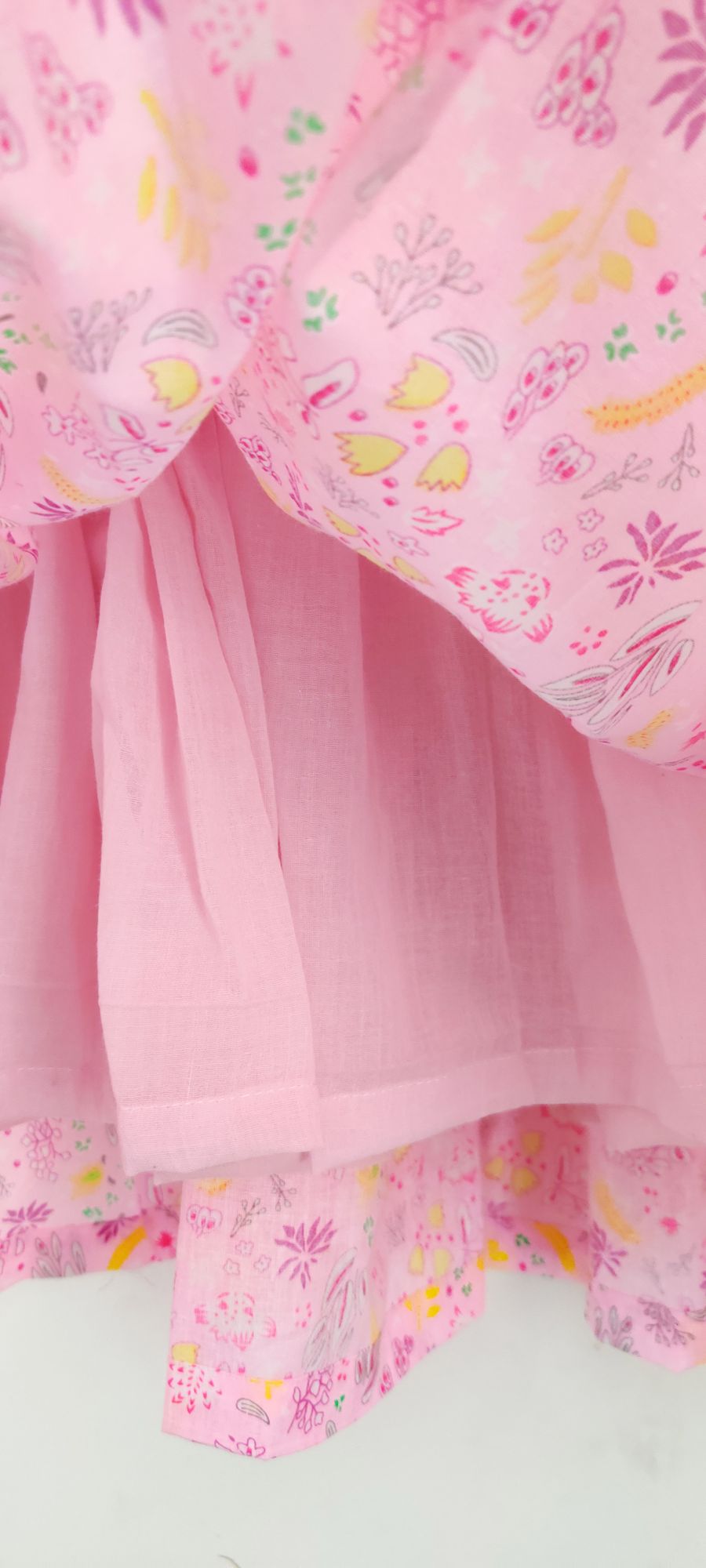 Handmade Crochet Summer Floral Print Frock for Girls