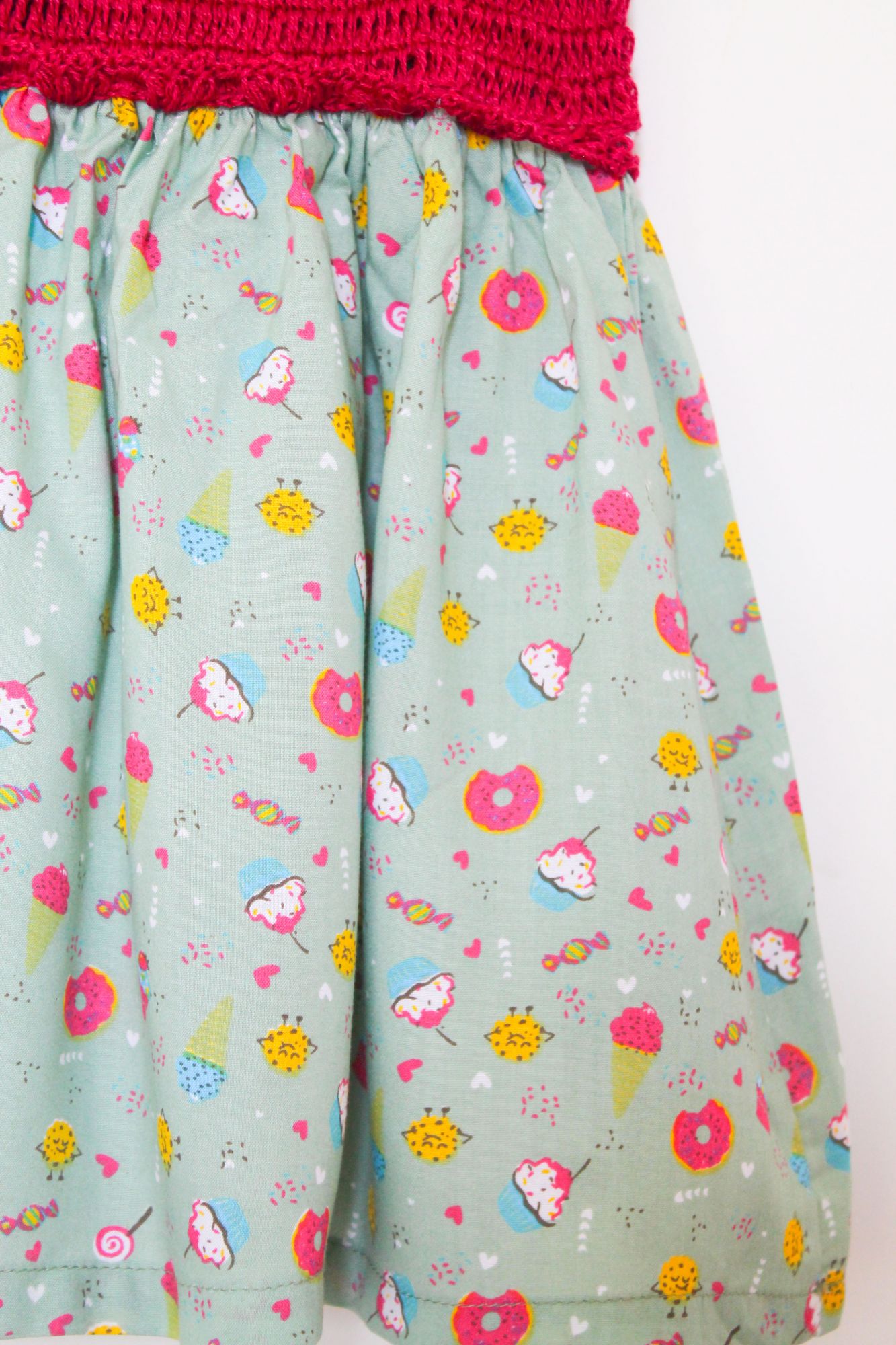 Woonie Sleeveless Crochet Pearl Embellished Printed Summer Dress - Pink