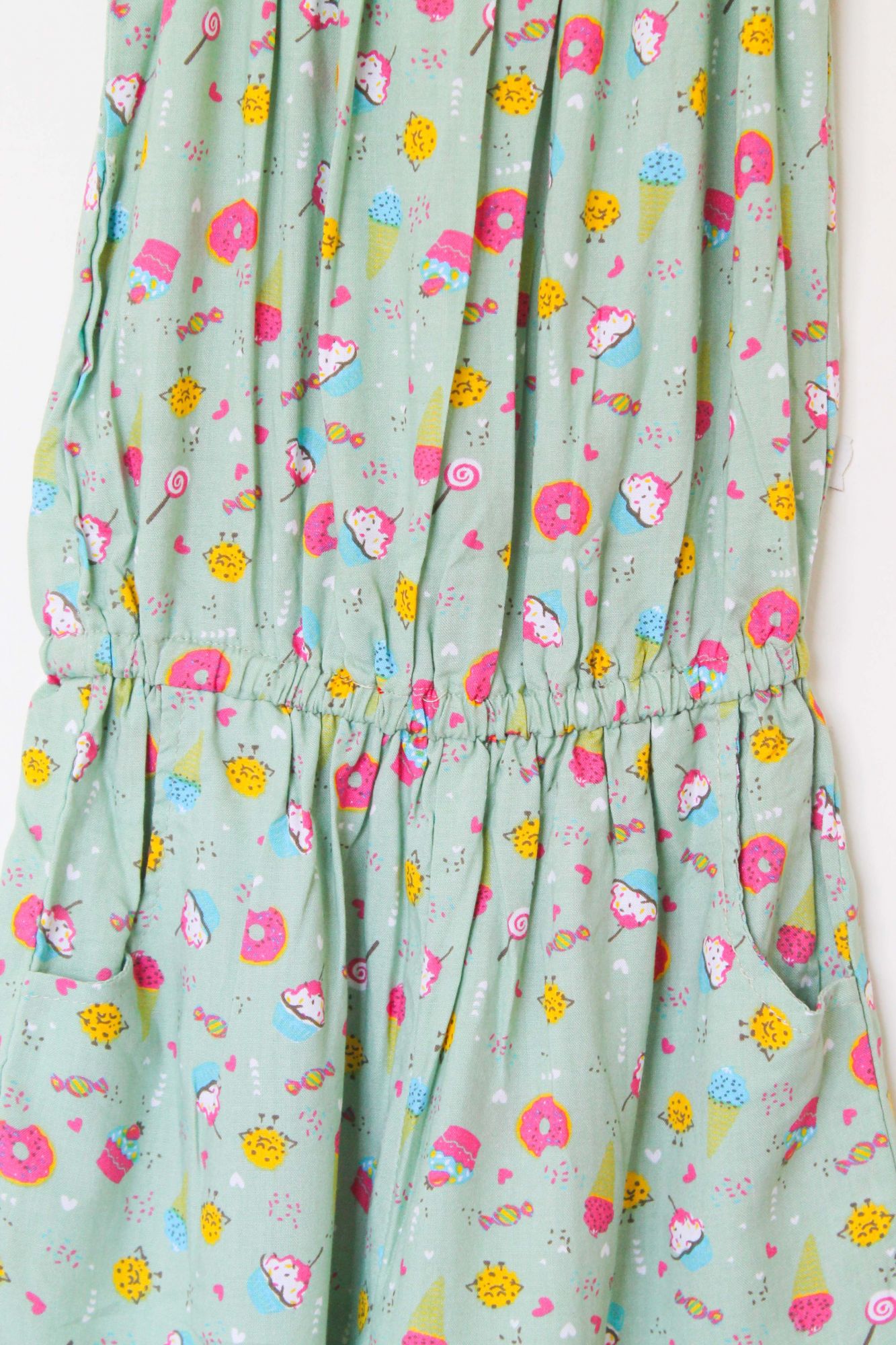 Woonie Short Sleeves Floral Jumpsuit-Green