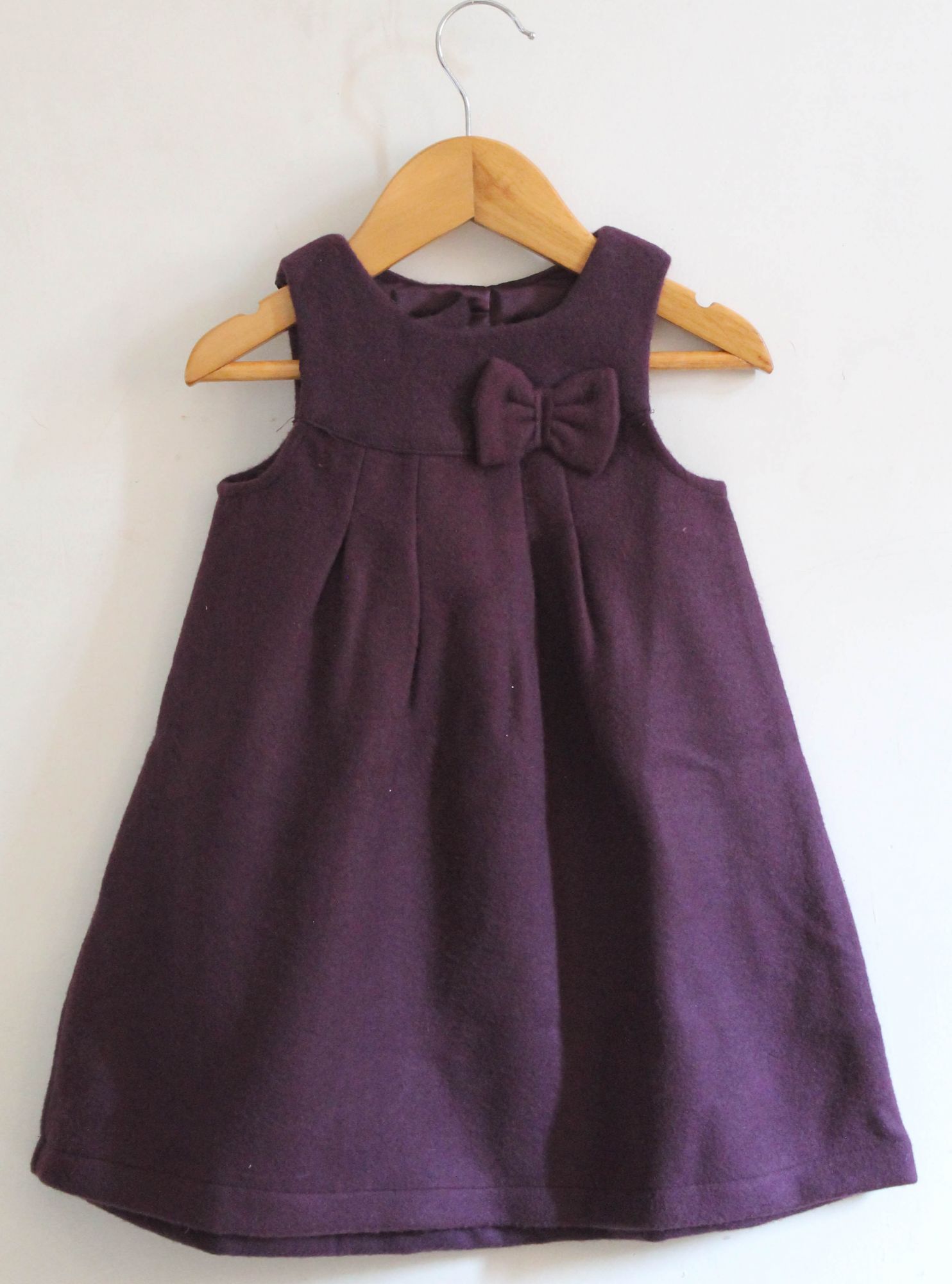 Woonie Sleeveless Solid Colour Dress-Purple