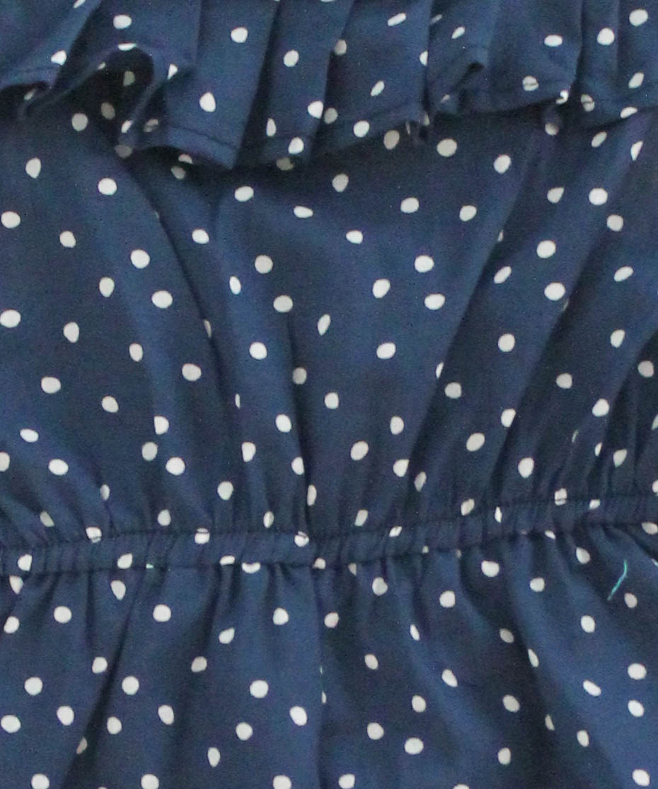 Woonie Sleeveless Dotted Jumpsuit-Navy Blue