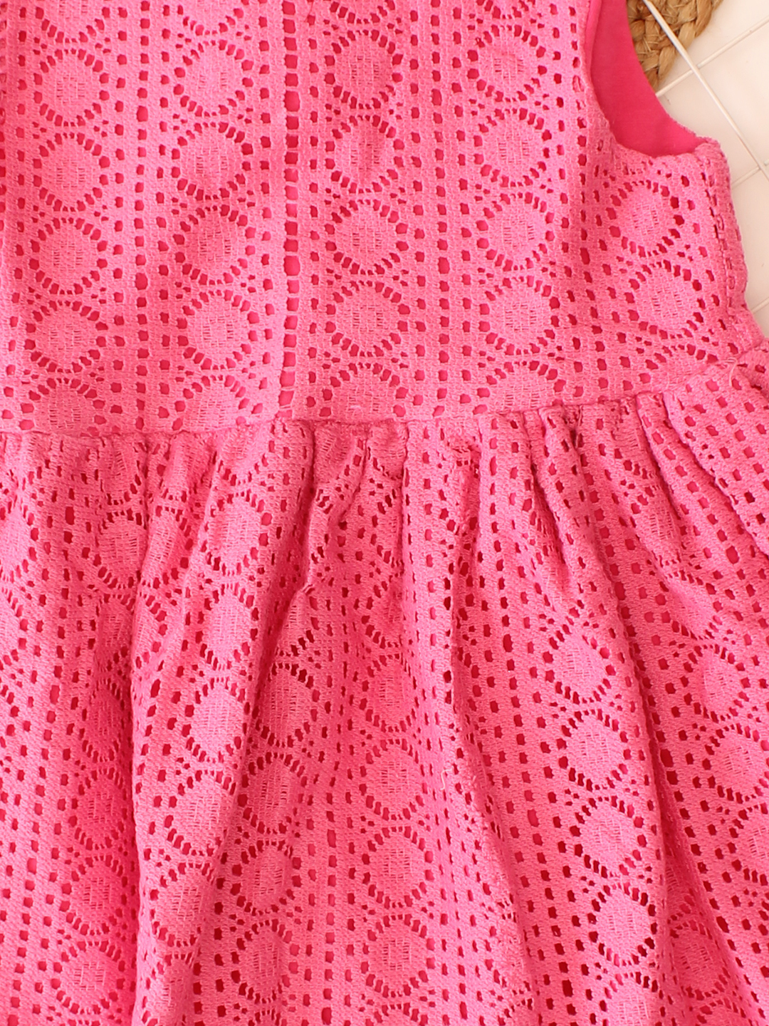 Schiffli Summer Frock - Pink