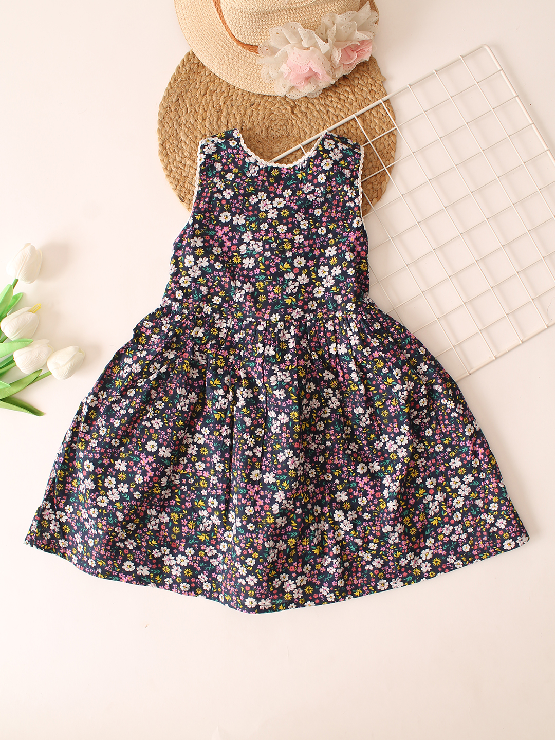 Woonie Sleeveless Bow Embellished - Green