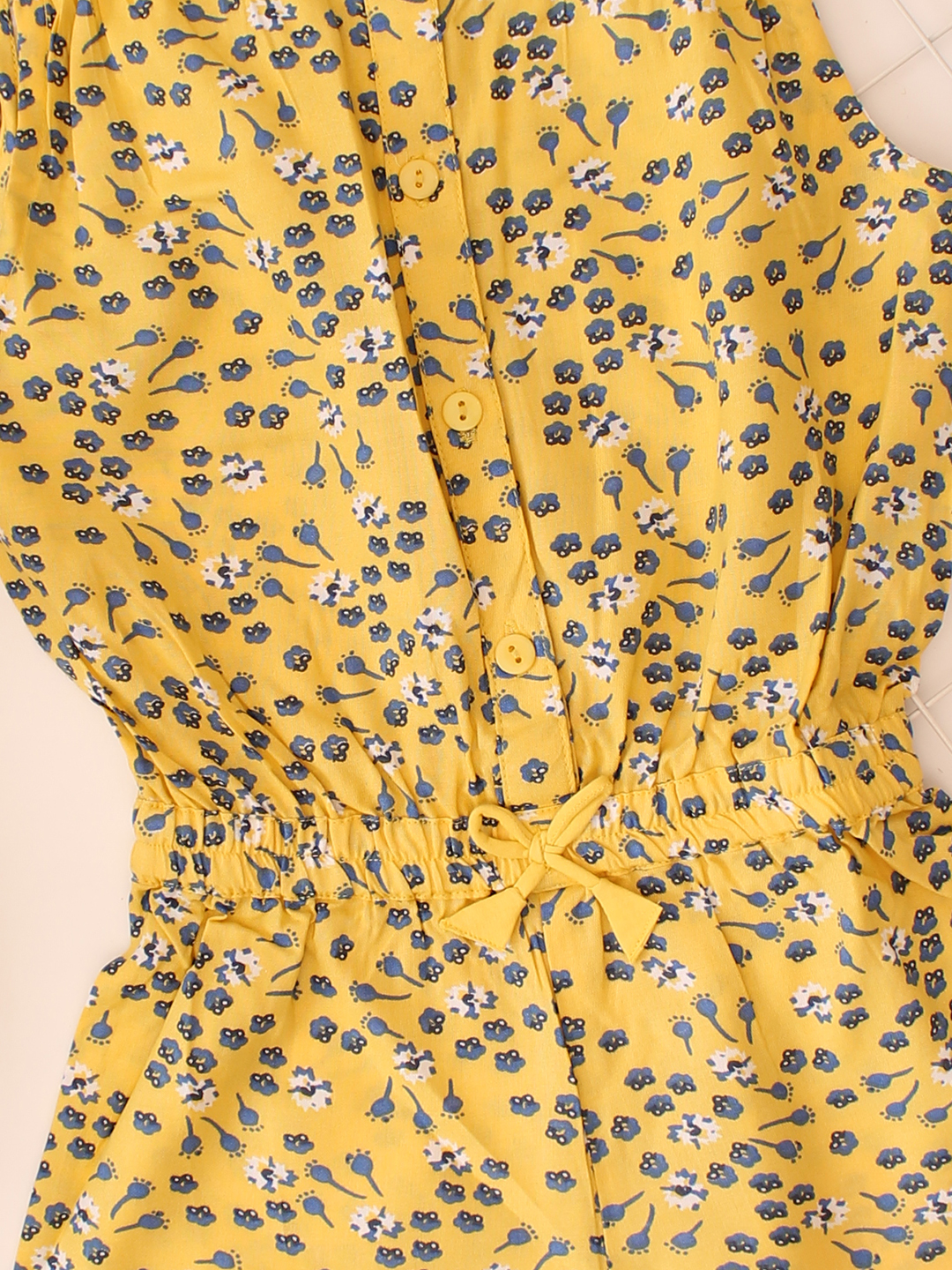 Printed Girls Playsuit - Yellow