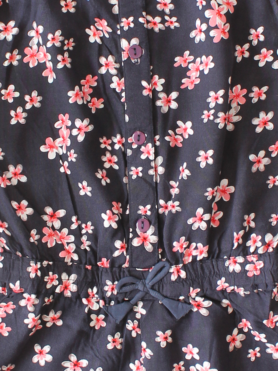 Printed Girls Playsuit - Navy
