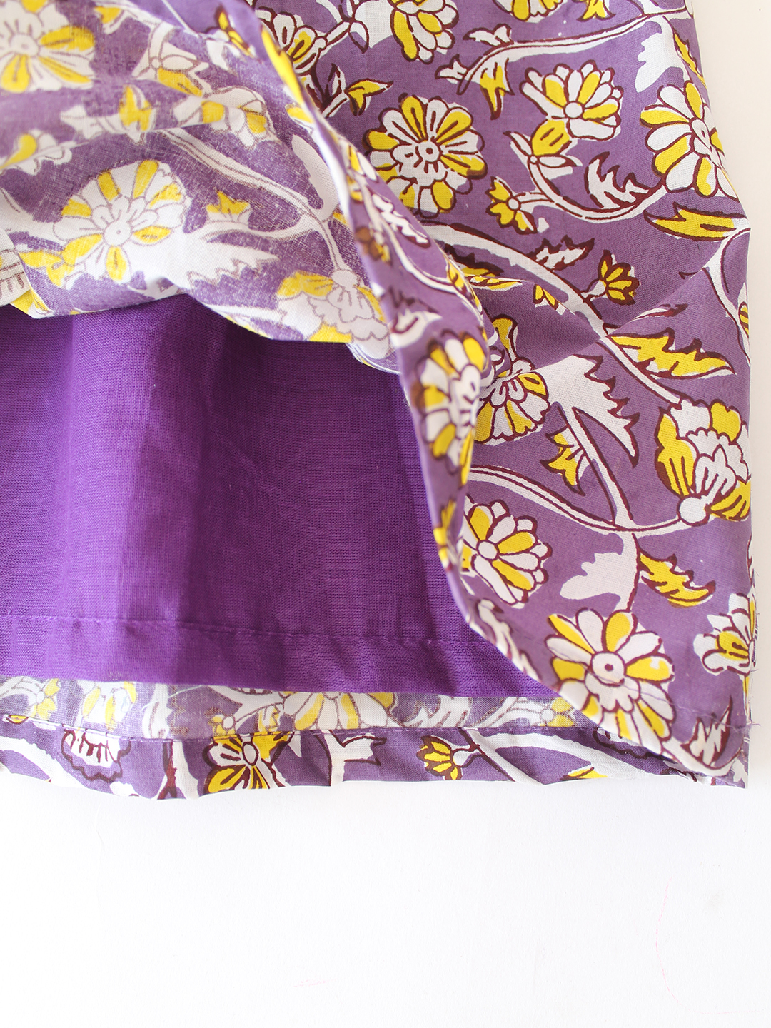 Cotton Crochet Floral Frock - Purple