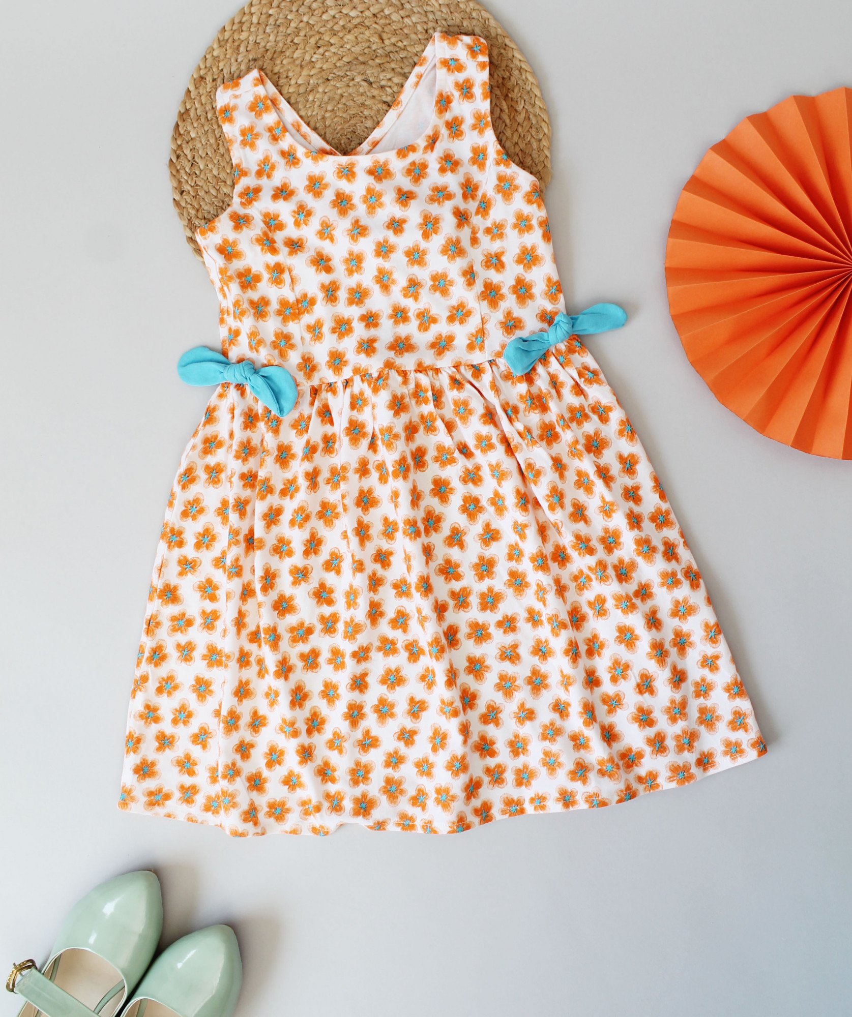 Printed Summer Frock - Orange