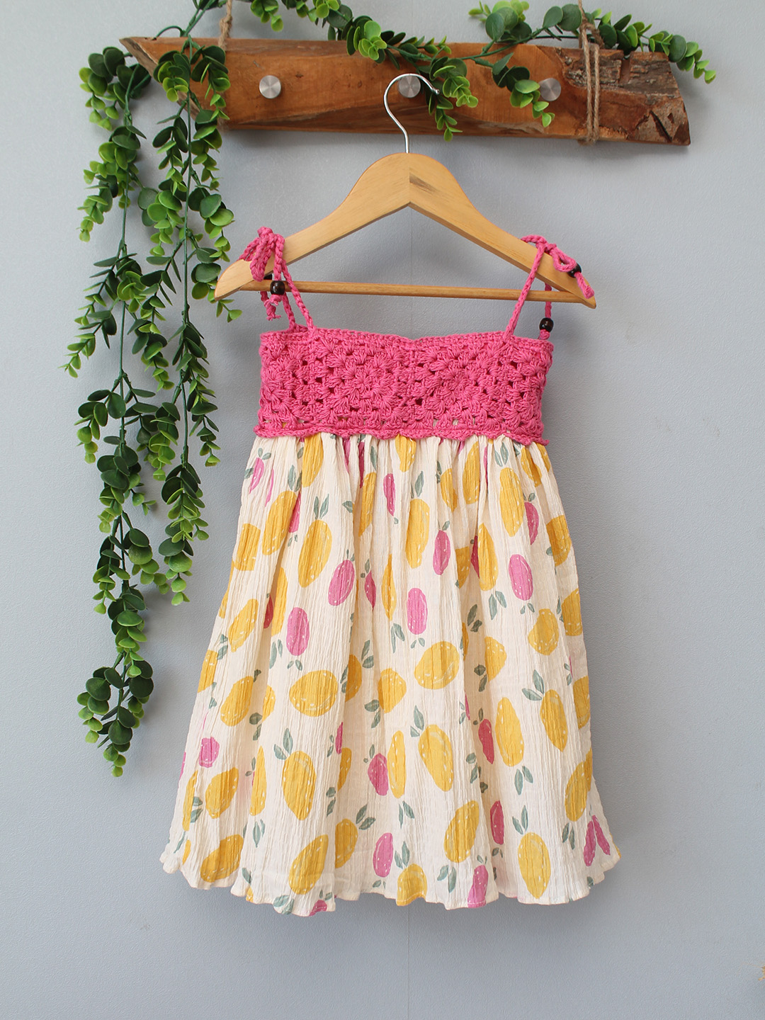 Woonie Crochet Printed Summer Dress - Multicolor